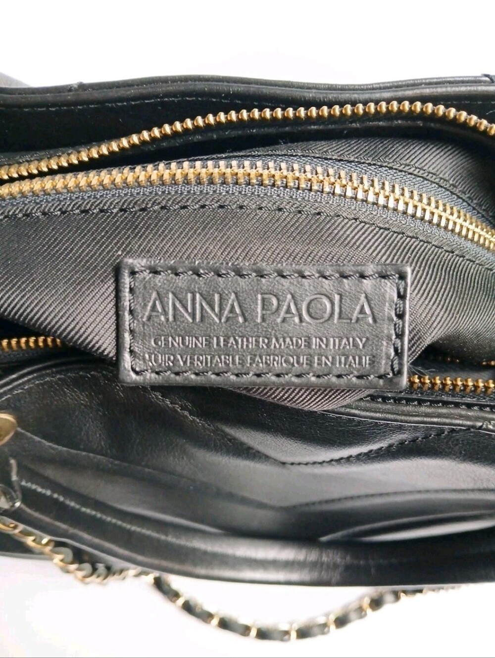 Anna Paola Purse, Black Leather, Made in Italy NWOT - Picture 6 of 6
